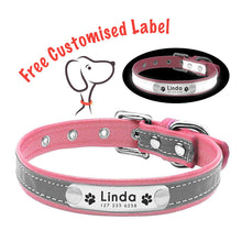 Load image into Gallery viewer, GD™ -  Reflective Leather Dog Collar with Costomized Name Tag
