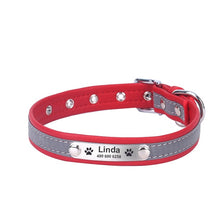 Load image into Gallery viewer, GD™ -  Reflective Leather Dog Collar with Costomized Name Tag
