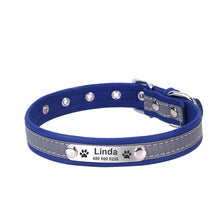 Load image into Gallery viewer, GD™ -  Reflective Leather Dog Collar with Costomized Name Tag
