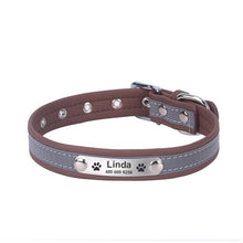 Load image into Gallery viewer, GD™ -  Reflective Leather Dog Collar with Costomized Name Tag
